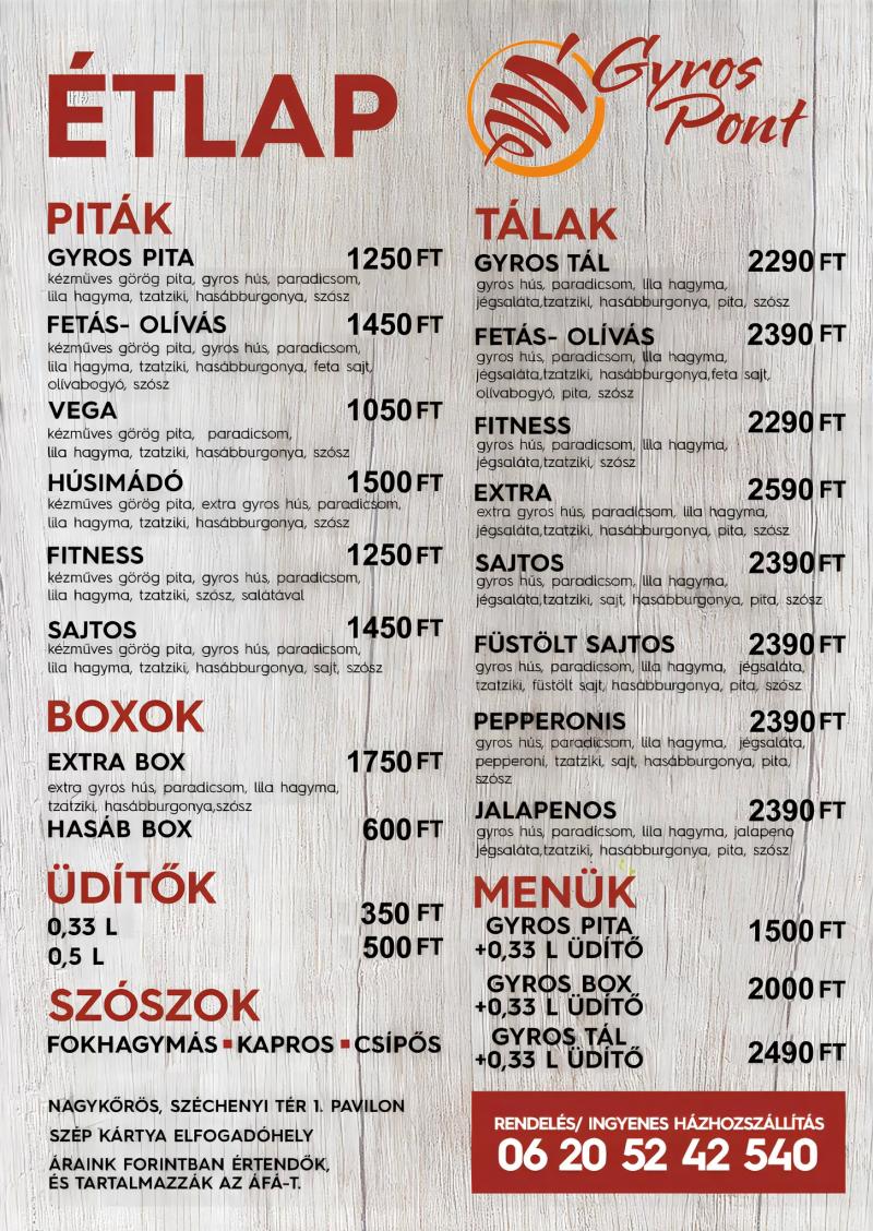 Gyros Pont Nagykőrös – Gyorsétterem (Nagykoros)