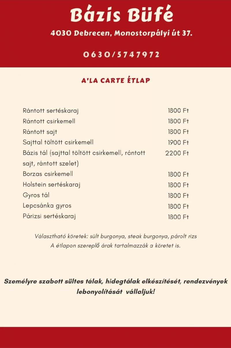 Bázis büfé és Ételbár – Bár (Debrecen)