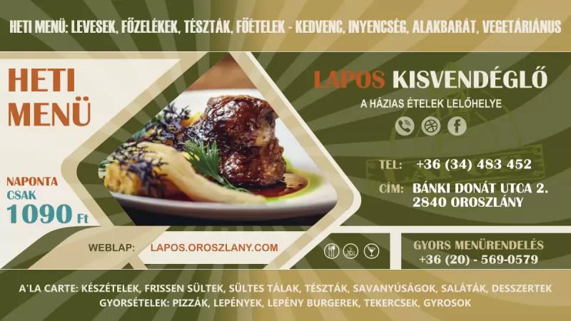 LAPOS Kisvendéglő – Étterem (Oroszlány)