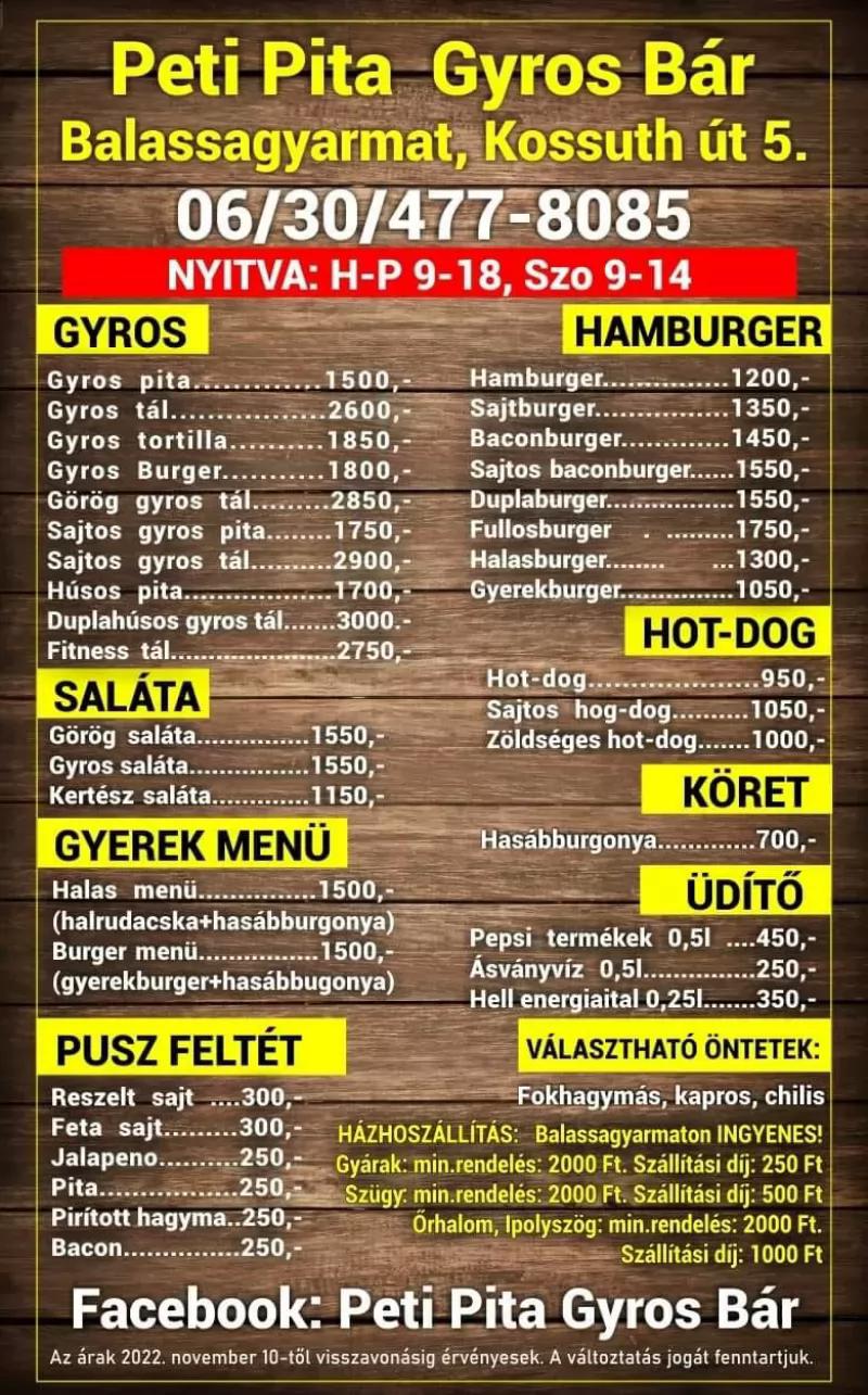 Peti pita - Gyros bár Balassagyarmat – Bár (Balassagyarmat)