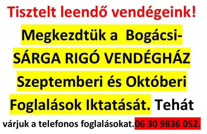 Sárgarigó Vendégház Bogács – Étterem (Bogács)